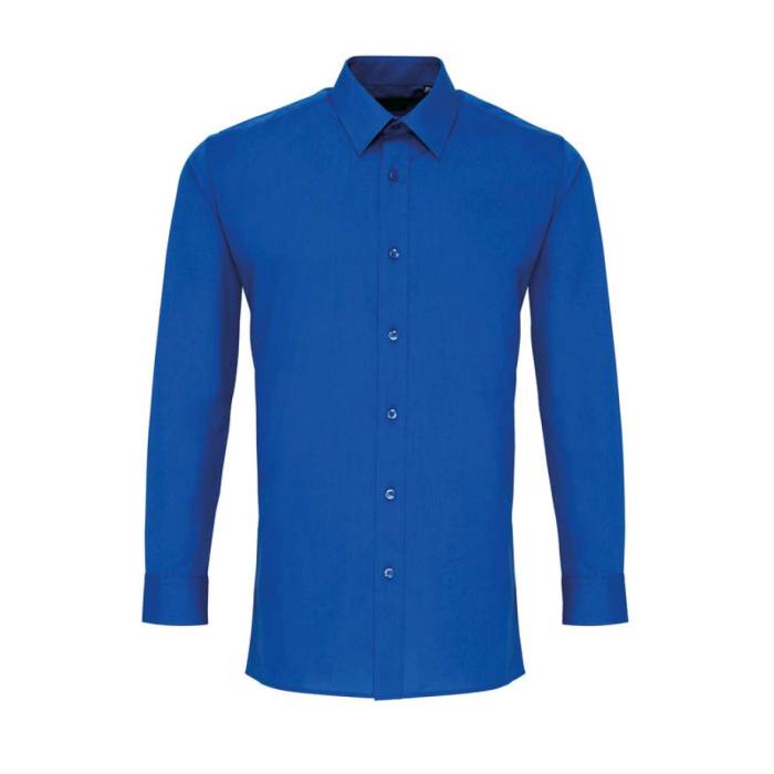 MEN’S LONG SLEEVE FITTED POPLIN SHIRT - Royal, #0055A4<br><small>UT-pr204ro-s/m</small>
