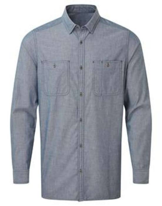 MEN`S ORGANIC CHAMBRAY FAIRTRADE SHIRT - Indigo Denim, #647692<br><small>UT-pr247id-3xl</small>