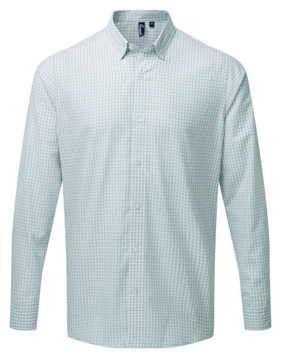 `MAXTON` CHECK MEN`S LONG SLEEVE SHIRT - Silver/White, #CBCCCE/#FFFFFF<br><small>UT-pr252si/wh-2xl</small>