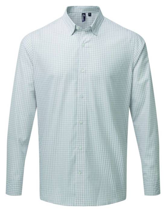 `MAXTON` CHECK MEN`S LONG SLEEVE SHIRT - Silver/White, #CBCCCE/#FFFFFF<br><small>UT-pr252si/wh-l</small>