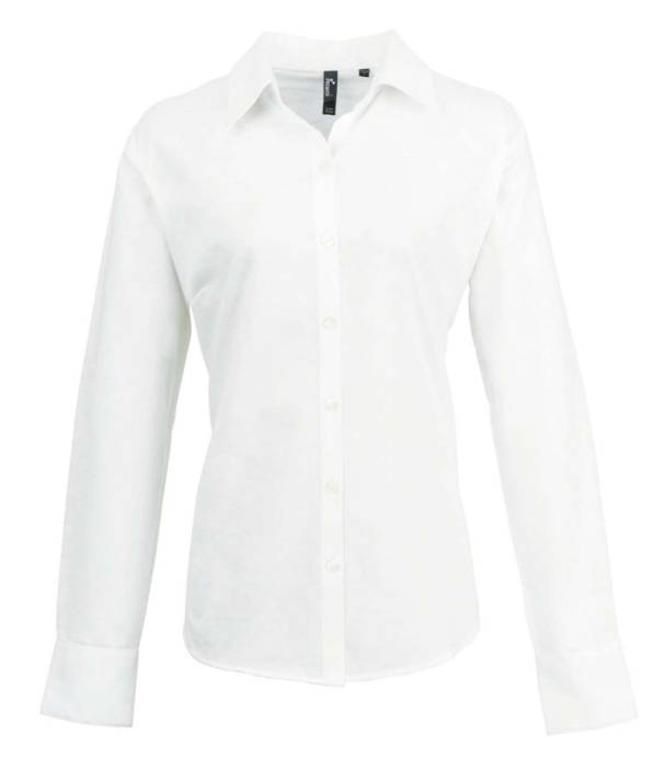 WOMEN`S LONG SLEEVE SIGNATURE OXFORD BLOUSE - White, #FFFFFF<br><small>UT-pr334wh-2xl</small>