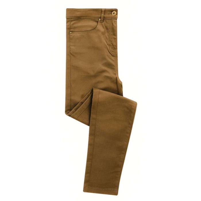 LADIES` PERFORMANCE CHINO JEANS - Camel, #A07400<br><small>UT-pr570ca-4xl</small>