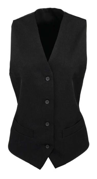 WOMEN`S LINED POLYESTER WAISTCOAT - Black, #000000<br><small>UT-pr623bl-xs</small>