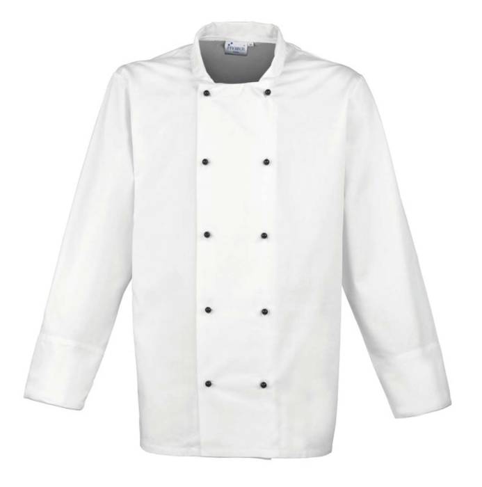 ‘CUISINE` LONG SLEEVE CHEF’S JACKET - White, #FFFFFF<br><small>UT-pr661wh-xs</small>