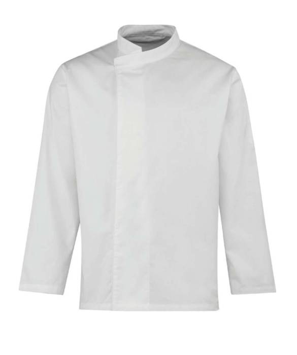 ‘CULINARY’ CHEF’S LONG SLEEVE PULL ON TUNIC - White, #FFFFFF<br><small>UT-pr669wh-l</small>