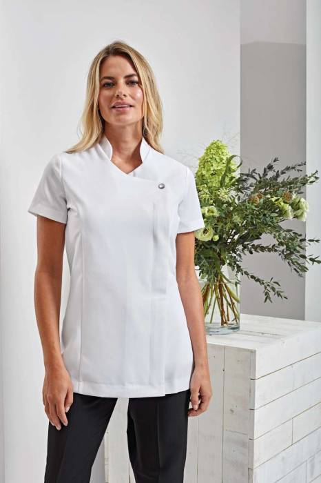 ‘BLOSSOM’ BEAUTY AND SPA TUNIC - White, #FFFFFF<br><small>UT-pr683wh-2xl</small>