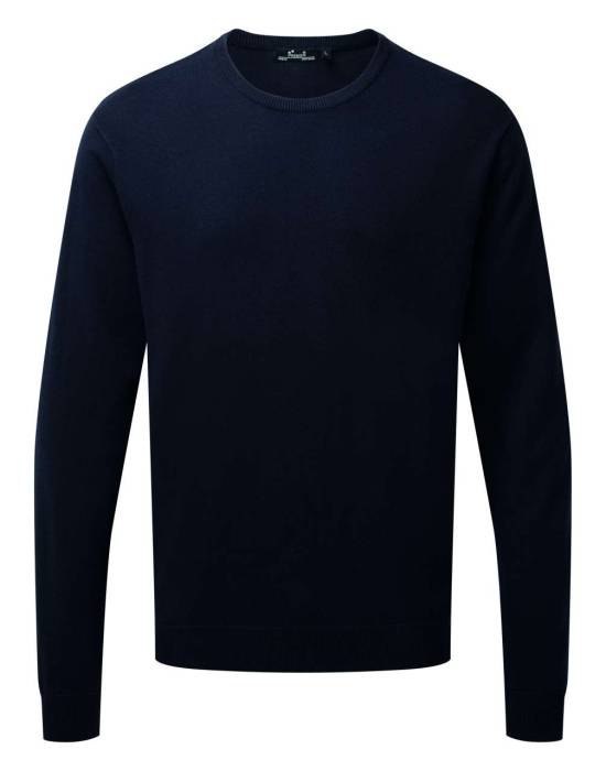 MEN`S CREW NECK COTTON RICH KNITTED SWEATER - Navy, #0A1F52<br><small>UT-pr692nv-2xl</small>