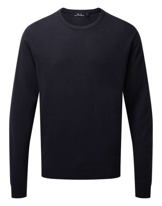 MEN`S CREW NECK COTTON RICH KNITTED SWEATER - Navy, #0A1F52<br><small>UT-pr692nv-4xl</small>