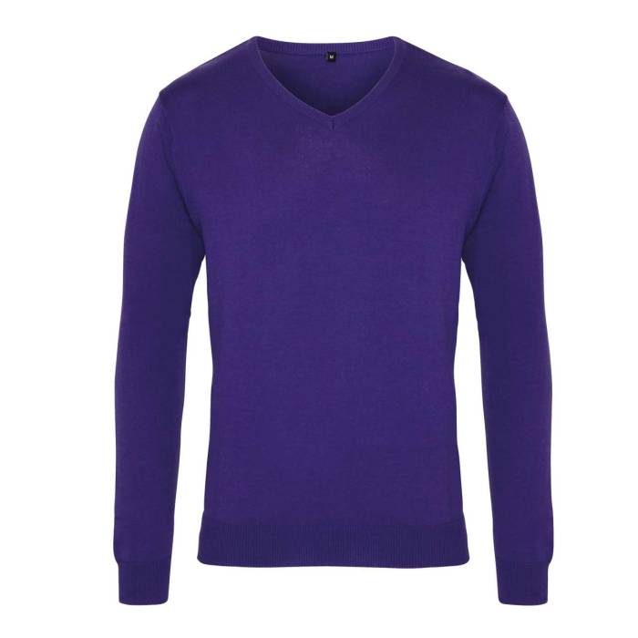 MEN`S KNITTED V-NECK SWEATER - Purple, #442270<br><small>UT-pr694pu-2xl</small>