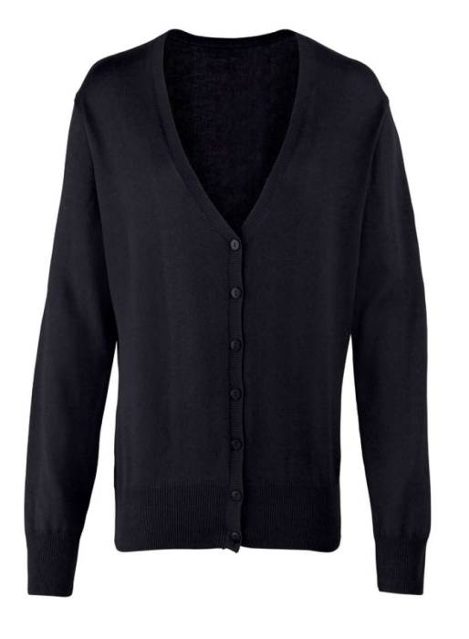 WOMEN`S BUTTON-THROUGH KNITTED CARDIGAN - Black, #000000<br><small>UT-pr697bl-l</small>
