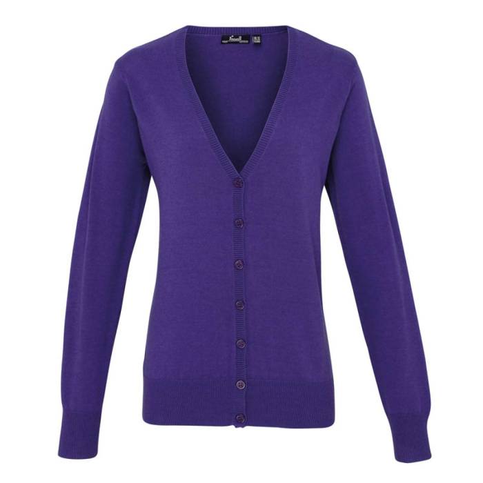 WOMEN`S BUTTON-THROUGH KNITTED CARDIGAN - Purple, #442270<br><small>UT-pr697pu-s</small>