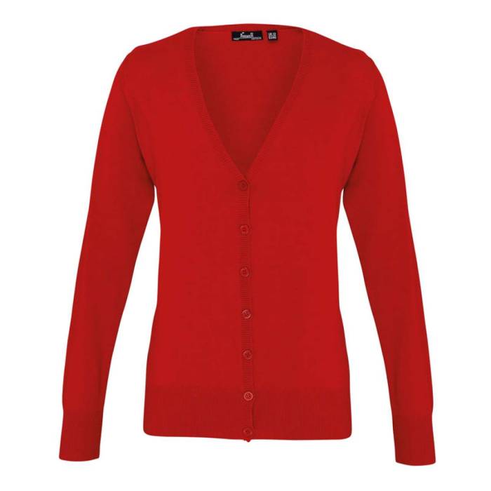 WOMEN`S BUTTON-THROUGH KNITTED CARDIGAN - Red, #B1302A<br><small>UT-pr697re-2xl</small>