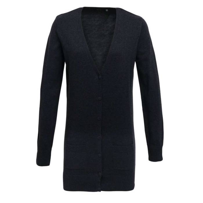 WOMEN`S LONG LENGTH KNITTED CARDIGAN - Charcoal, #5A5E5D<br><small>UT-pr698ch-3xl</small>