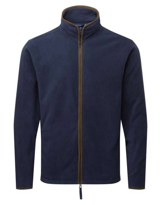 MEN`S `ARTISAN` FLEECE JACKET - Navy/Brown, #202A44/#3F2021<br><small>UT-pr823nv/bw-l</small>