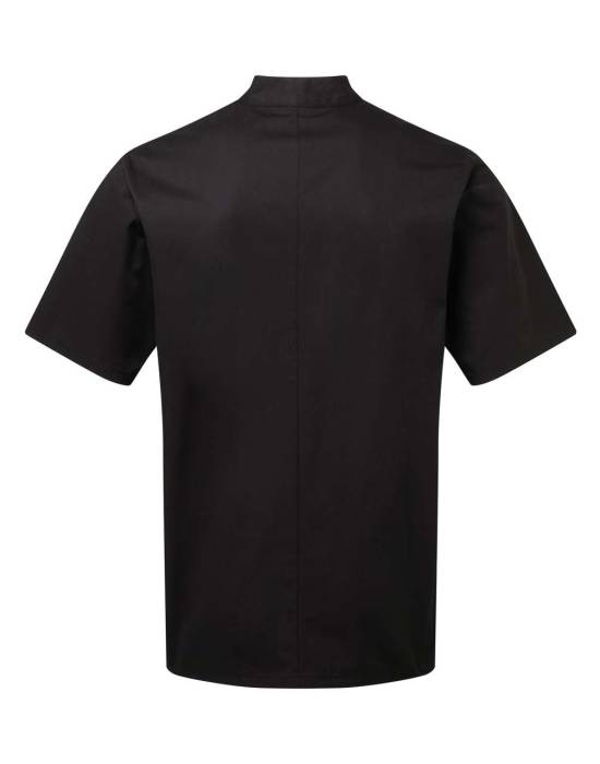 `ESSENTIAL` SHORT SLEEVE CHEF`S JACKET - Black, #000000<br><small>UT-pr900bl-l</small>