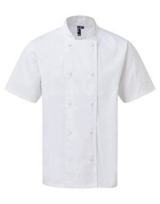CHEF`S COOLCHECKER® SHORT SLEEVE JACKET - White, #FFFFFF<br><small>UT-pr902wh-xs</small>