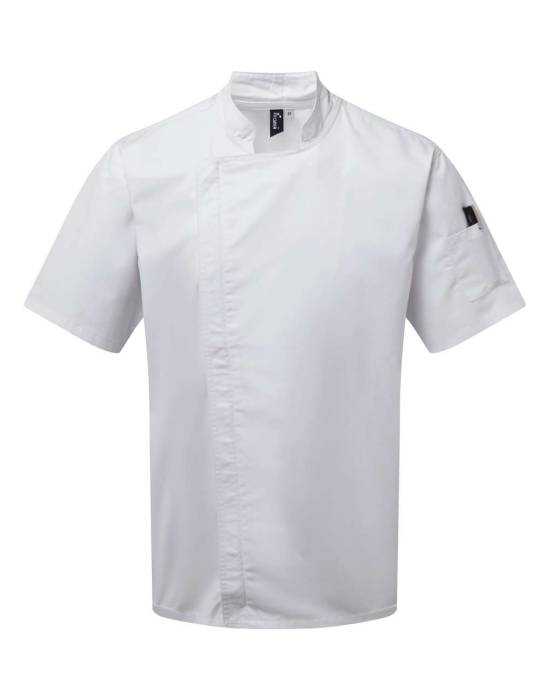 CHEF`S ZIP-CLOSE SHORT SLEEVE JACKET - White, #FFFFFF<br><small>UT-pr906wh-l</small>