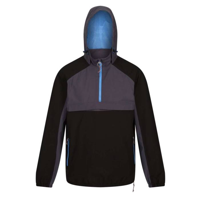 VINTAGE OVERHEAD ANORAK - Black/Strong Blue, #2b2929/#1f5da0<br><small>UT-retra230bl/sblu-l</small>