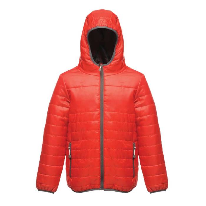 KIDS` STORMFORCE - THERMAL HOODED JACKET - Classic Red, #C31623<br><small>UT-retra454cre-34</small>