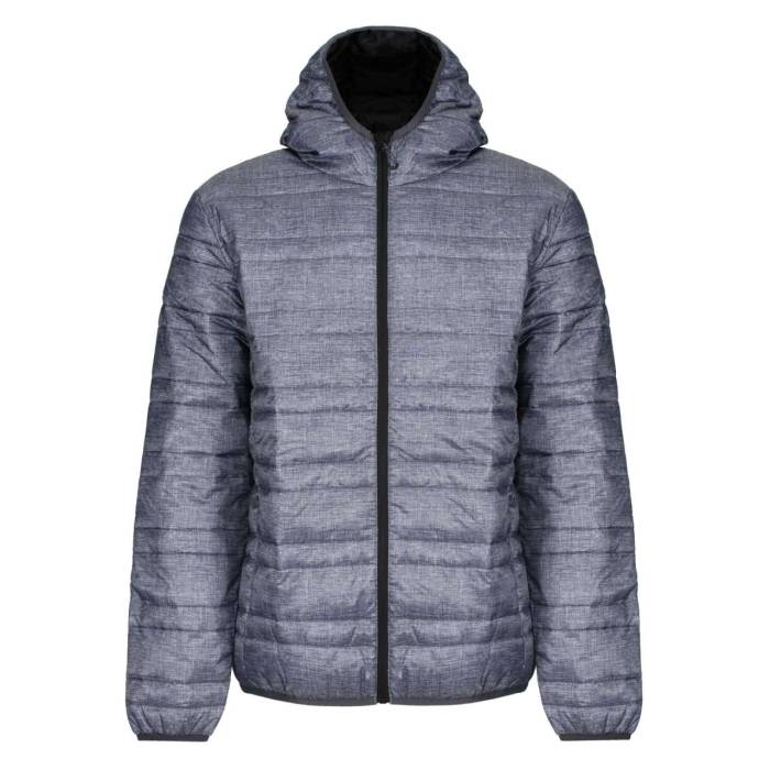 HOODED PACKAWAY FIREDOWN JACKET - Marl Grey/Black, #818A90/#000000<br><small>UT-retra530mgr/bl-2xl</small>