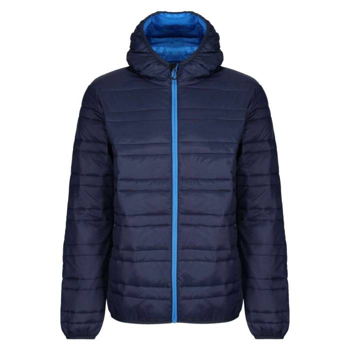 HOODED PACKAWAY FIREDOWN JACKET - Navy/French Blue, #131B38/#0072B5<br><small>UT-retra530nv/fbl-3xl</small>