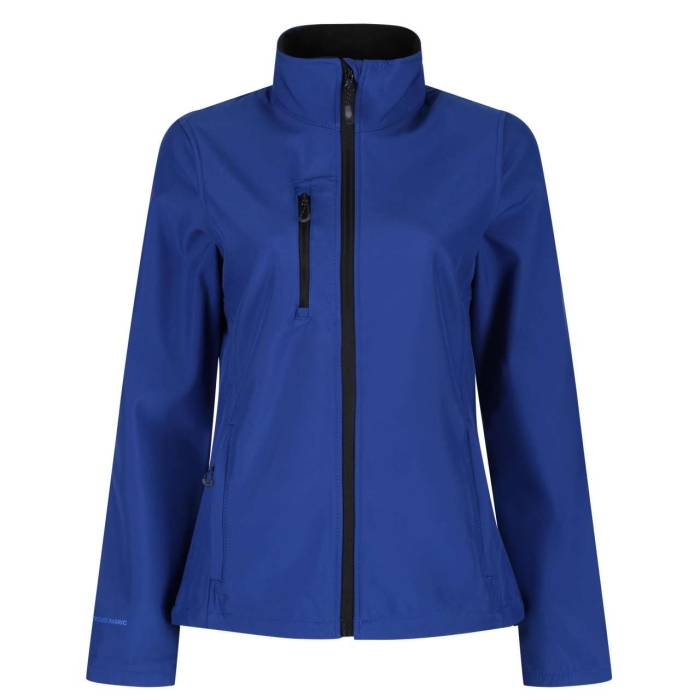 WOMEN`S HONESTLY MADE RECYCLED PRINTABLE SOFTSHELL JACKET - New Royal, #124999<br><small>UT-retra616nro-s</small>