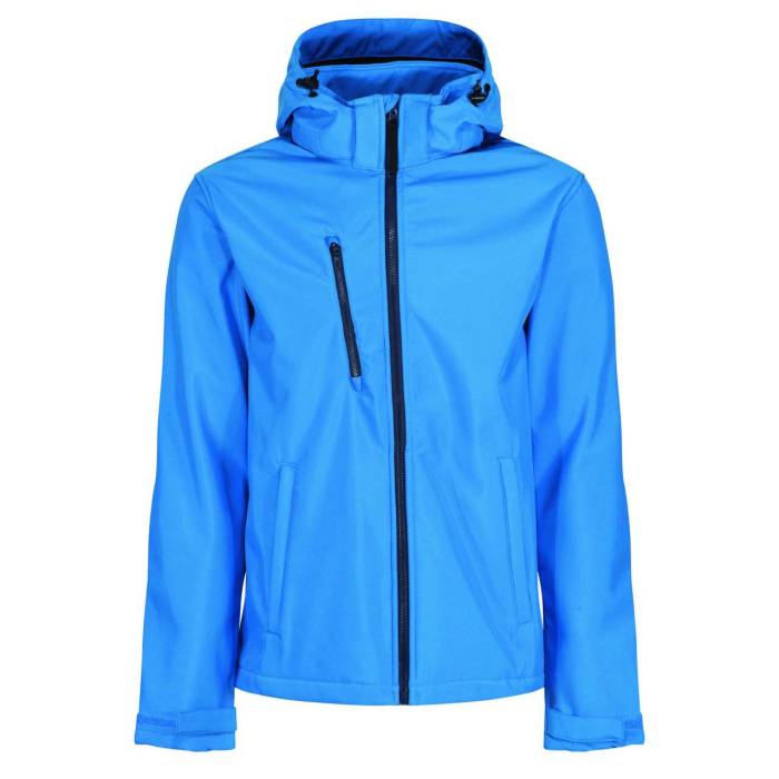 VENTURER 3 LAYER HOODED PRINTABLE SOFTSHELL JACKET - French Blue/Navy, #0072B5/#131B38<br><small>UT-retra701frb/nv-2xl</small>