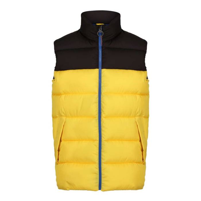 VINTAGE PUFFER VEST - Solar/Black, #f4bf3a/#2b2929<br><small>UT-retra891so/bl-2xl</small>