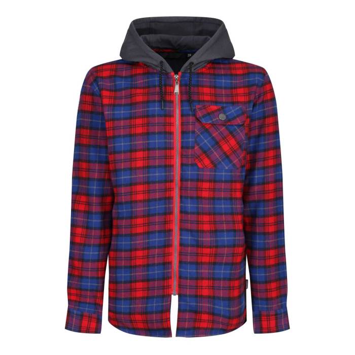 TACTICAL SIEGE HOODED WINTER OVERSHIRT - Classic Red Check, #a11729<br><small>UT-retrs205crec-2xl</small>