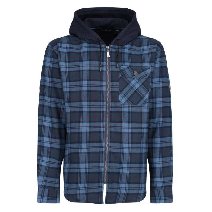 TACTICAL SIEGE HOODED WINTER OVERSHIRT - Navy Check, #282d3c<br><small>UT-retrs205nvch-2xl</small>