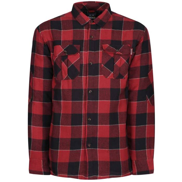 SHELFORD PADDED SHIRT - Red Check, #AB2F39/#64272E/#231E22<br><small>UT-retrs216rec-3xl</small>