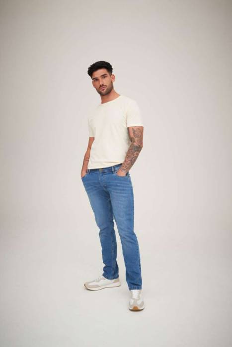 LEO STRAIGHT JEANS - Mid Blue Wash, #66B3ED<br><small>UT-sd001mbws-36-l</small>