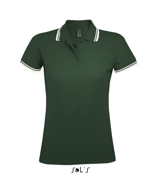 SOL`S PASADENA WOMEN - POLO SHIRT - Forest Green/White, #052313/#FFFFFF<br><small>UT-so00578fo/wh-2xl</small>