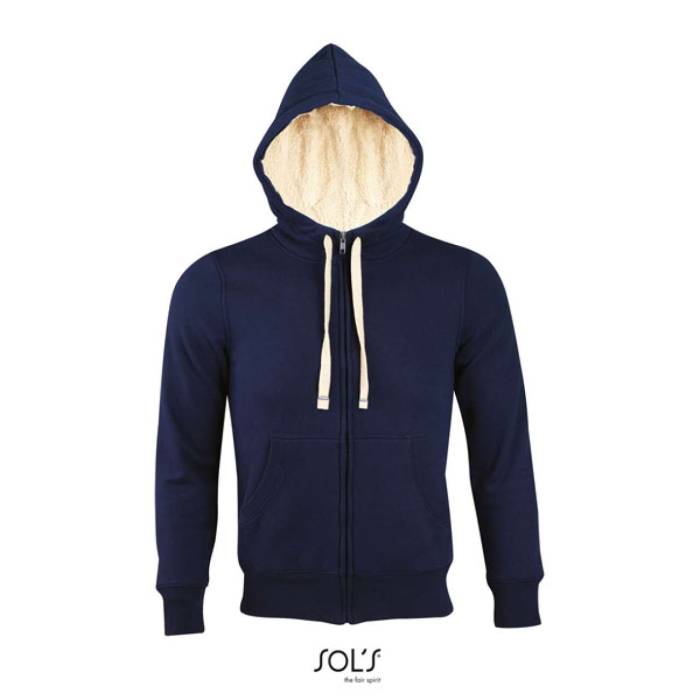 SOL`S SHERPA - UNISEX ZIPPED JACKET WITH `SHERPA` LINING - French Navy, #092A3C<br><small>UT-so00584fn-2xl</small>