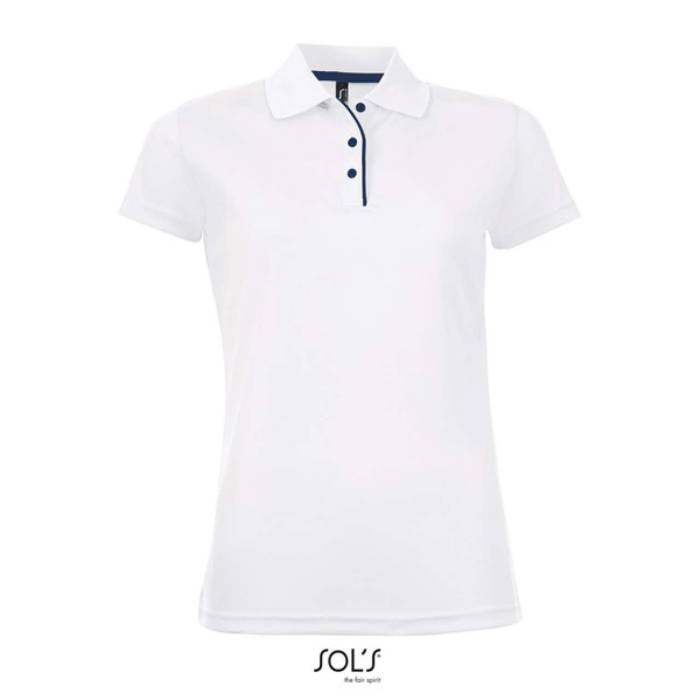 SOL`S PERFORMER WOMEN - SPORTS POLO SHIRT - White, #FFFFFF<br><small>UT-so01179wh-s</small>