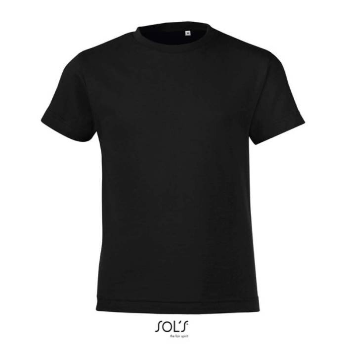 SOL`S REGENT FIT KIDS - ROUND NECK T-SHIRT - Deep Black, #000000<br><small>UT-so01183dbl-10a</small>