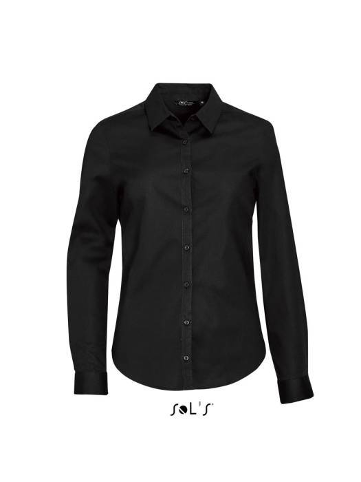 SOL`S BLAKE WOMEN - LONG SLEEVE STRETCH SHIRT - Black, #1A171B<br><small>UT-so01427bl-m</small>