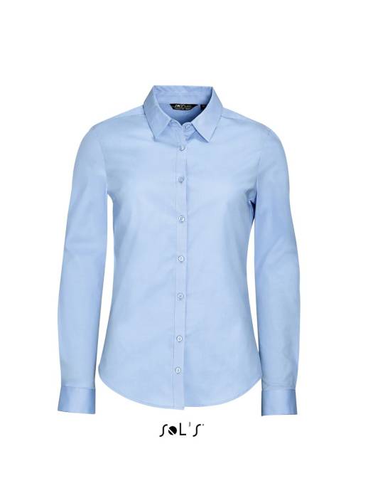 SOL`S BLAKE WOMEN - LONG SLEEVE STRETCH SHIRT - Light Blue, #A2CBED<br><small>UT-so01427lb-l</small>