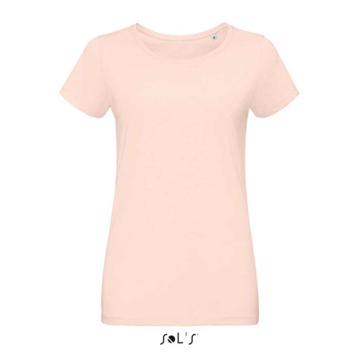 SOL`S MARTIN WOMEN - KÖRNYAKÚ TESTHEZÁLLÓ PÓLÓ - Creamy Pink, #F3DFD6<br><small>UT-so02856cpi-2xl</small>