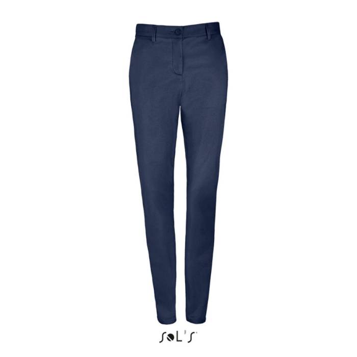 SOL`S JARED WOMEN - SATIN STRETCH TROUSERS - French Navy, #092A3C<br><small>UT-so02918fn-44</small>