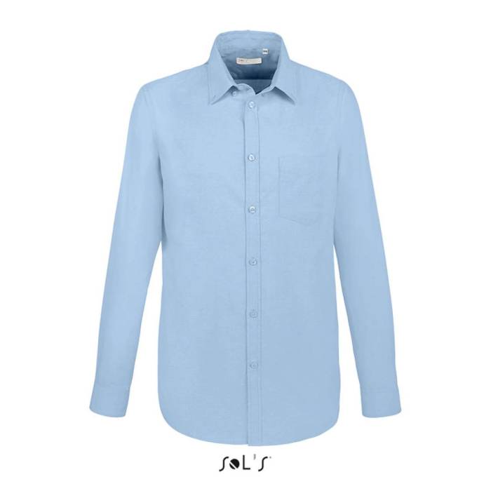 SOL`S BOSTON FIT - LONG SLEEVE OXFORD MEN`S SHIRT - Sky Blue, #75AFDE<br><small>UT-so02920sb-m</small>