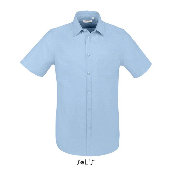 SOL`S BRISBANE FIT - SHORT SLEEVE OXFORD MEN`S SHIRT - Sky Blue, #75AFDE<br><small>UT-so02921sb-xl</small>