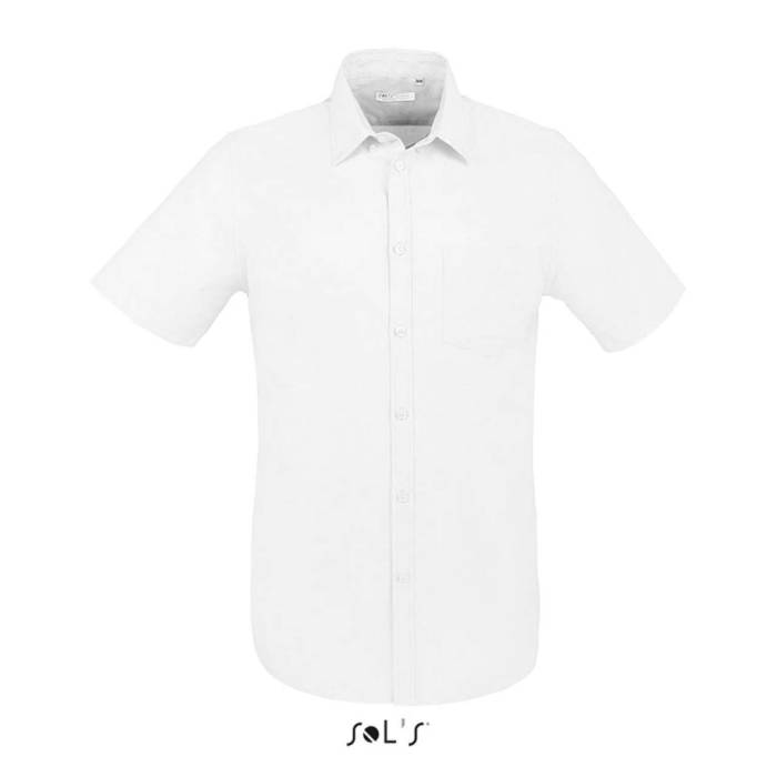 SOL`S BRISBANE FIT - SHORT SLEEVE OXFORD MEN`S SHIRT - White, #FFFFFF<br><small>UT-so02921wh-2xl</small>