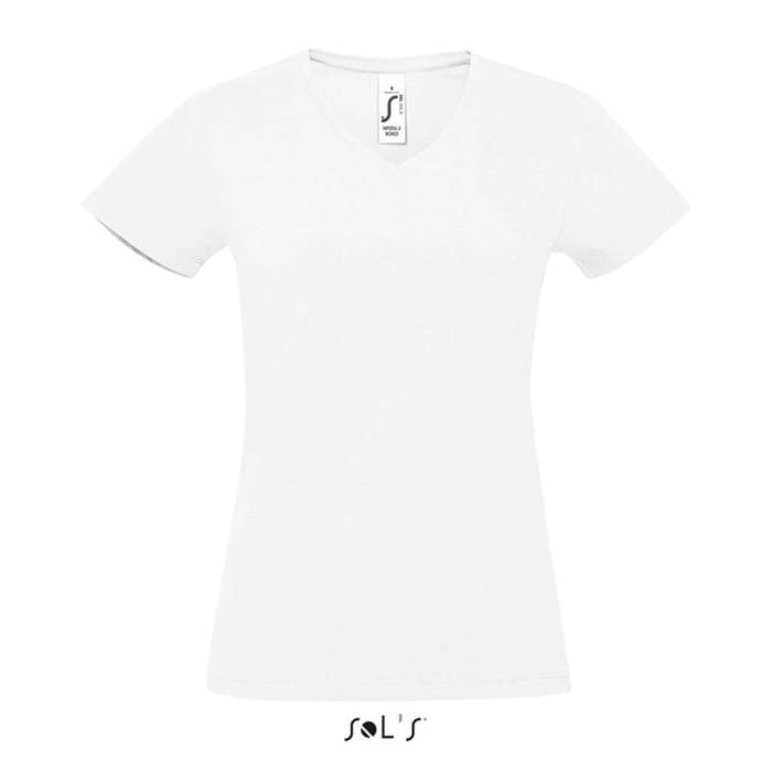 SOL`S IMPERIAL V WOMEN - V-NYAKÚ PÓLÓ - White, #FFFFFF<br><small>UT-so02941wh-l</small>