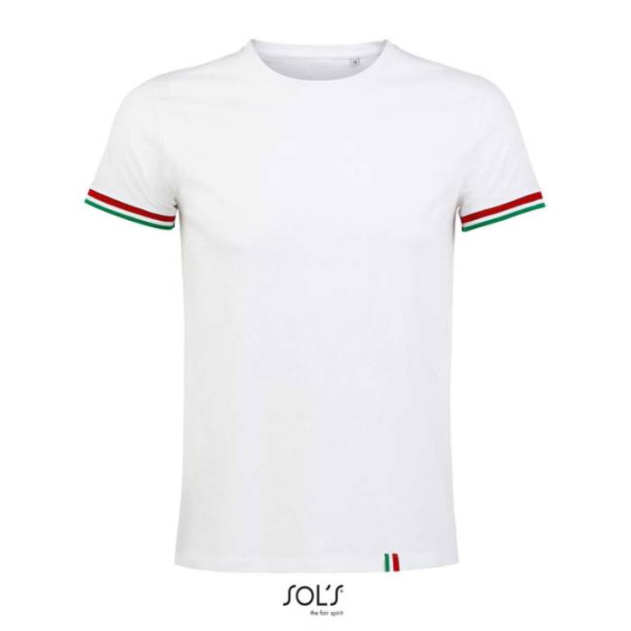 SOL`S RAINBOW MEN - RÖVID UJJÚ PÓLÓ - White/Red/White/Kelly Green, #FFFFFF/#C11328/#35682C<br><small>UT-so03108wh/re/wh/kl-3xl</small>