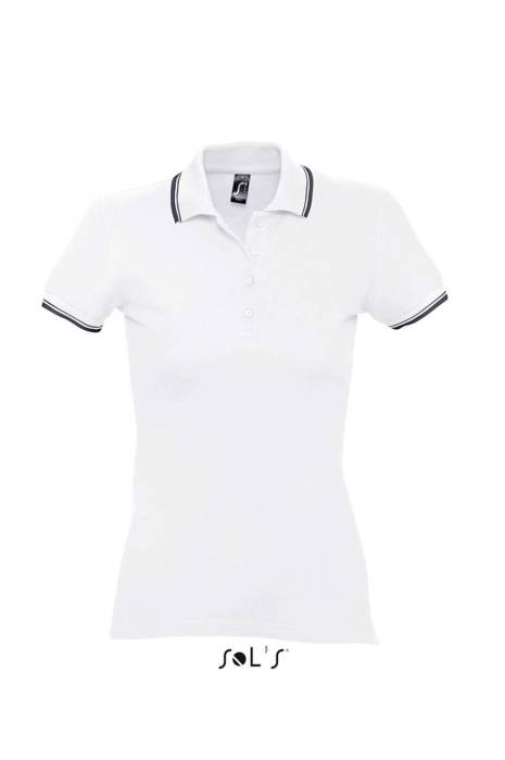 SOL`S PRACTICE WOMEN - POLO SHIRT - White/Navy, #FFFFFF/#151D27<br><small>UT-so11366wh-l</small>
