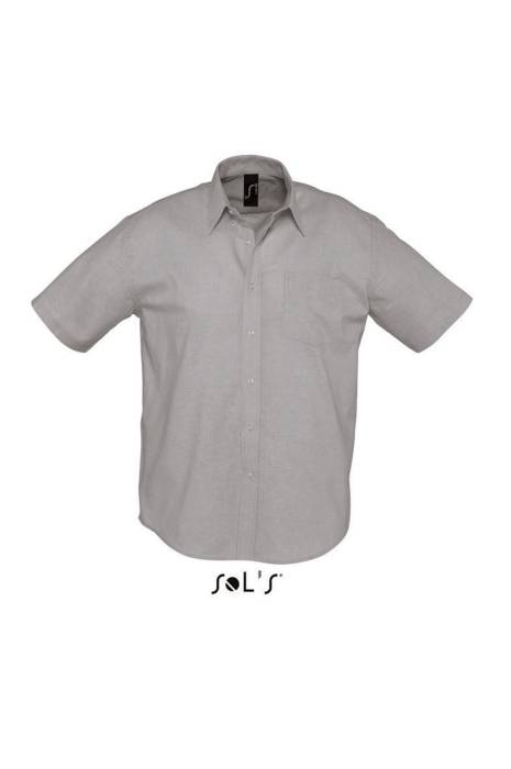 SOL`S BRISBANE - SHORT SLEEVE OXFORD MEN`S SHIRT - Silver, #C2C3C6<br><small>UT-so16010si-l</small>