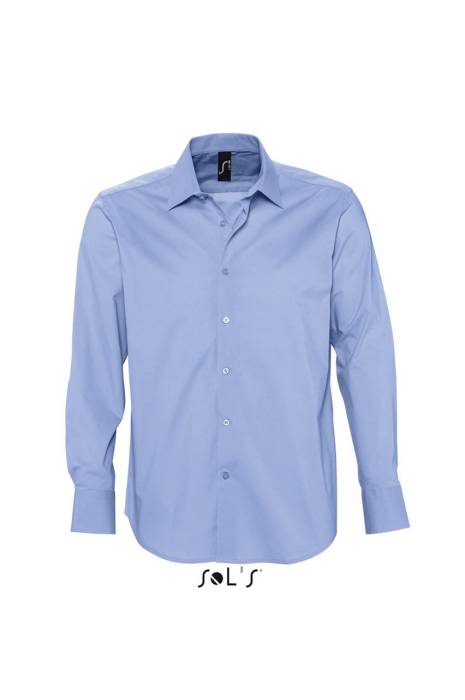 SOL`S BRIGHTON - LONG SLEEVE STRETCH MEN`S SHIRT - Bright Sky, #A1BEE5<br><small>UT-so17000bs-l</small>