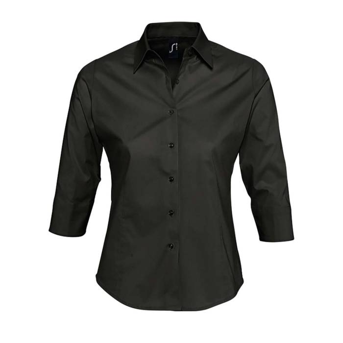 SOL`S EFFECT - 3/4 SLEEVE STRETCH WOMEN`S SHIRT - Black, #1A171B<br><small>UT-so17010bl-2xl</small>