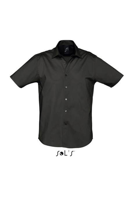 SOL`S BROADWAY - SHORT SLEEVE STRETCH MEN`S SHIRT - Black, #1A171B<br><small>UT-so17030bl-l</small>